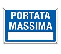 CARTELLO ALLUMINIO 30x20cm 'Portata Massima' CARTELLI SEGNALATORI