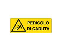 CARTELLO ALLUMINIO 35x12,5cm ' PERICOLO DI CADUTA'