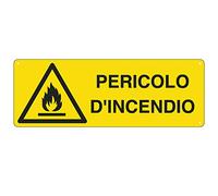 CARTELLI SEGNALATORI - E1712K - Cartello segnalatore - 35x12,5 cm - PERICOLO D'INCENDIO - alluminio - Cartelli Segnalatori - 78763 - Conf. da 1 Pz. - E1712K