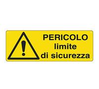CARTELLO ALLUMINIO 35x12,5cm ' Pericolo Limite di sicurezza'