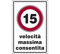 cartello alluminio cm 30x20 15 velocità massima consentita