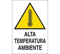 cartello alluminio cm 30x20 ALTA TEMPERATURA AMBIENTE