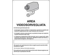 CARTELLO ALLUMINIO CM 30X20 "AREA VIDEOSORVEGLIATA Art.24"