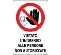 CARTELLO ALLUMINIO CM.70X50 VIETATO L'INGRESSO ALLE PERSONE