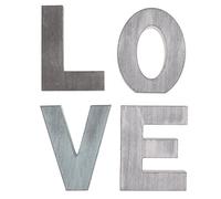 Cartello Amore In Legno Rustico 3D Lettere Multicolori