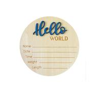 Cartello Annuncio Bambino,Segno di Annuncio del Bambino 5,9 Pollici Hello World in Legno Segni di Benvenuto Neonato Per La Nascita Del Bambino Nuovi Genitori Baby Showers