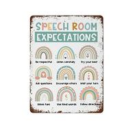 Cartello antico per il bagno, decorazione arcobaleno per logopedia, aspettative della sala discorso, poster arcobaleno per logopedia, poster per logopedia, arte da parete retrò, cartello artistico da