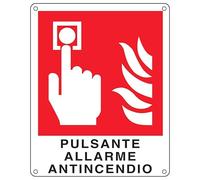 Cartello antincendio 12x14,5 cm Cartelli Segnalatori"Pulsante allarme
