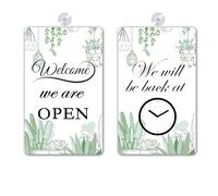 Cartello aperto e chiuso con ventose, "We Will Be Back - Welcome We are Open" su entrambi i lati | 29,7 x 21 cm plastica