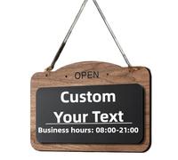 Cartello aperto e chiuso personalizzato con orario lavorativo - Cartello da appendere in legno e acrilico per negozi, ristoranti, uffici, negozi - Bacheca personalizzata per messaggi aziendali