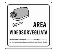 Cartello 'Area Videosorvegliata' In Alluminio.
