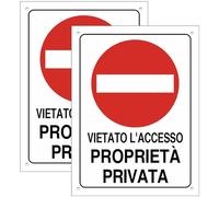 Cartello Area VIETATO L'ACCESSO PROPRIETÀ PRIVATA 2 Pezzi - 20x30cm - PVC Ultra Resistente - Fori preforati - Impermeabili, Resistenti al Sole, non Facilmente Deformabili (Segnaletico-26)