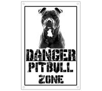 CARTELLO ATTENTI AL CANE - Danger PITBULL zone - Con Adesivo in Vinile e Pannello in Forex (Adesivo)