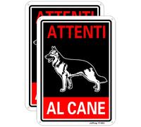 Cartello Attenti Al Cane Pastore Tedesco in Alluminio,18 X 25 Cm,Facile Da Insta