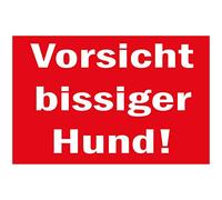 'Cartello "ATTENZIONE cane feroce | 250 X 150 mm | Rosso/Bianco, 1 pezzi