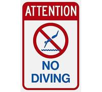 Cartello "Attenzione No Diving", 20,3 x 30,5 cm