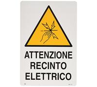 CARTELLO 'ATTENZIONE RECINTO ELETTRICO' cm 20 x 30
