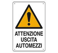 CARTELLO 'ATTENZIONE USCITA AUTOMEZZI' cm 40 x 60 IST SRL 10 PZ Idroweb