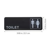 Cartello Autoadesivo Bagno Nero in Plastica per Toilette
