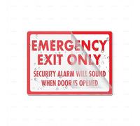 Cartello autoadesivo in plastica acrilica, con scritta "Emergency Exit Only Security Alarm Will Sound When Door Is Opened", per ufficio, ristoranti, hotel, supermercati, forniture da 15,2 x 20,3 cm