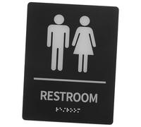 Cartello Bagno Pubblico in Braille Nero Acrilico Autoadesivo | Ambienti Toilette, Facile Pulire e Installare, Segnaletica per Persone Disabilità Visiva