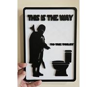 Cartello Bagno The Mandalorian Star Wars Multicolore Decorazione Idea Regalo