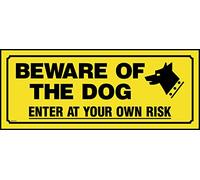 Cartello "Beware of the Dog Enter At Your Own Risk", 105 mm x 43 mm, autoadesivo (MISC160)