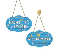 Cartello bifacciale "Non disturbare" da appendere alla porta - Informativa sulla privacy: Bussare! Versione tedesca,Adatto per uffici domestici e sale conferenze; Indicatore reversibile per maniglia