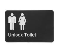 Cartello Braille per Bagno Pubblico, Segnaletica Nera Resistente | EVA e Abs, Uso Interno ed Esterno, per Porte e Superfici Piane, Uffici e Scuole