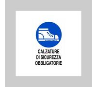 CARTELLO CALZATURE DI SICUREZZA OBBLIGATORIE 40x60 cm Cartellonistica (Pz.10)