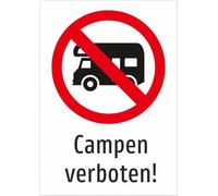 Cartello: Campen vietato! - Stampa unilaterale 420 x 297 mm | Targa composita in alluminio