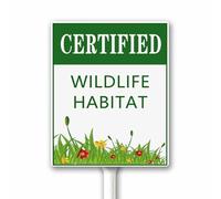 Cartello certificato per habitat della fauna selvatica, cartello per area naturale dell'habitat, cartello per la fauna selvatica, 18 x 22 cm, set di 1, robusto cartello in alluminio antiruggine per