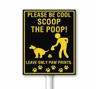 Cartello "Clean up after your dog" Please Be A Good Neighbor Scoop The Poop No Dog Poop Sign per cortile con palo in metallo resistente alle intemperie cartelli in alluminio con paletto per terreno