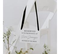 Cartello commemorativo per sedia per matrimonio, personalizzabile, cartello vuoto per matrimonio, segno riservato in memoria, cartello in memoria amorevole regalo per la perdita di amati per