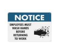 Cartello con avviso "I dipendenti devono lavarsi le mani prima di tornare al lavoro", rivestimento riflettente in alluminio antiruggine, resistente alle intemperie, impermeabile, facile da montare