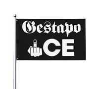 Cartello con bandiera di ghiaccio della Gestapo 2x3. Il ghiaccio è l'inglese per la bandiera della Gestapo. Arazzo per la decorazione del cortile della stanza, senza asta portabandiera.