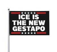 Cartello con bandiera Gestapo Ice 2x3 Fuck Ice è l'inglese per bandiera Gestapo, arazzo per la decorazione del cortile della stanza, senza asta portabandiera