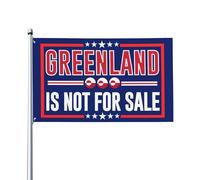 Cartello con bandiera "Groenlandia non in vendita" 3x5 Amo la Groenlandia, non in vendita, arazzo, cartello decorativo per cortile, senza asta.