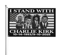 Cartello con bandiera "Io sto con Charlie Kirk" 3x5 bifacciale