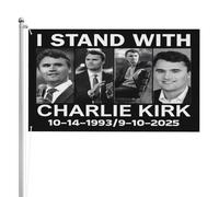 Cartello con bandiera "Io sto con Charlie Kirk" 3x5 bifacciale