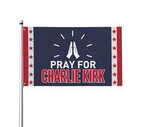 Cartello con bandiera "Prega per Kirk" 3x5, striscione con bandiera "Prega per Charlie Kirk" per la decorazione del cortile, senza asta, P4