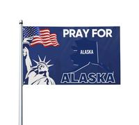 Cartello con bandiera “Prega per l’Alaska” 3x5, arazzo con bandiera decorativa dell’Alaska per festival, feste e celebrazioni, senza supporto P6.