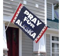Cartello con bandiera “Prega per l’Alaska” 3x5, bandiera per giardino e casa, arazzo decorativo per celebrazioni e festival, senza supporto P16.