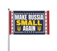 Cartello con bandiera "Rendi la Russia di n piccola" 4x6, striscione con bandiera "Rendi la Russia di n piccola", bandiera da esterno per festival, feste e festività, senza supporto.
