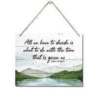 Cartello con citazione, All We Have To Decide Is What To Do With The Time That Is Given Us - J.R.R. Tolkien Targa in metallo retrò vintage in metallo poster da parete decorazione da parete 20,3 x 30,5