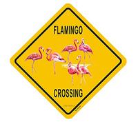 Cartello con fenicottero Xing Crossing, divertente cartello per la decorazione della casa, 20 x 20 cm, in alluminio antiruggine, uso interno ed esterno