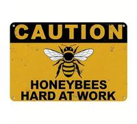 Cartello con habitat delle api al lavoro, decorazione da giardino impollinatori, 20 x 30 cm, in alluminio, vintage, per casa, cortile, prato, grotta, garage, 20 x 30 cm, per interni ed esterni