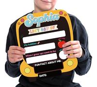 Cartello con il primo e ultimo giorno di scuola, personalizzabile con nome,lavagna cancellabile a secco, adatta per la scuola materna e la prima elementare