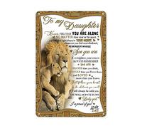 Cartello con leone a mia figlia, regalo per figlia da papà, regalo in metallo in alluminio, pensieri curativi, decorazione da parete, lettera d'amore, regalo per casa, camera da letto, bar, ristorante