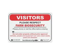 Cartello con logo "Farm Biosecurity Visitors Logos", cartello realizzato in Australia, per esterni, 30,5 x 20,3 cm, cartello per casa, affari, segnalazione vialetto